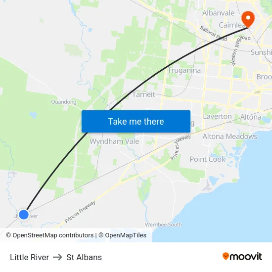 Little River to St Albans map