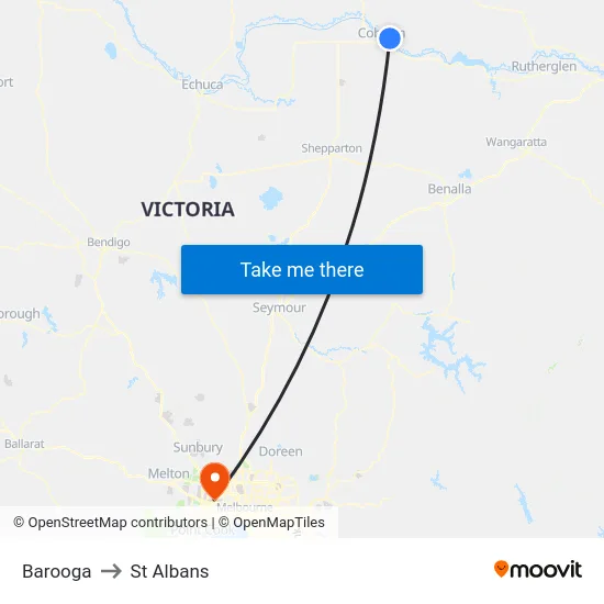 Barooga to St Albans map