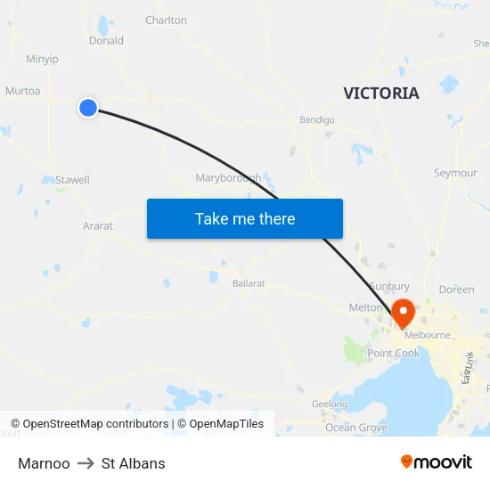 Marnoo to St Albans map