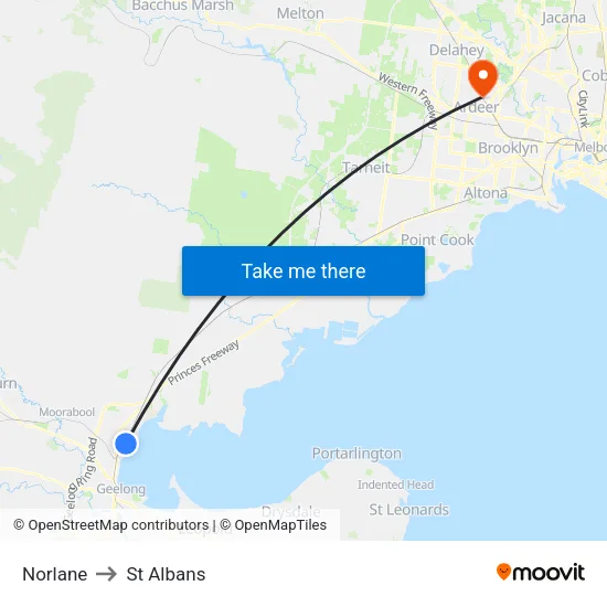 Norlane to St Albans map