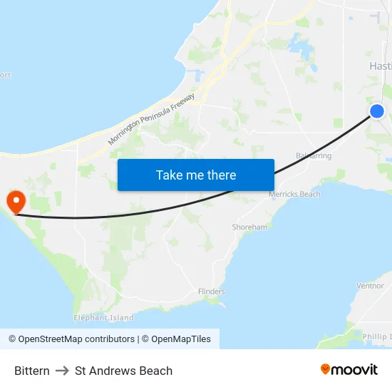 Bittern to St Andrews Beach map