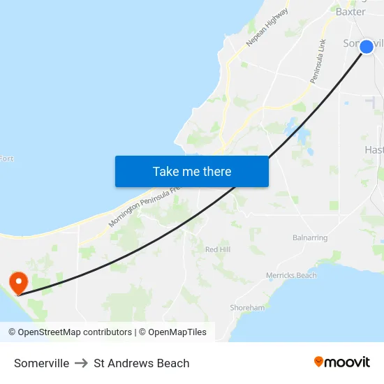 Somerville to St Andrews Beach map