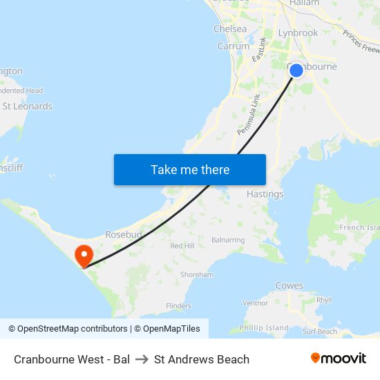 Cranbourne West - Bal to St Andrews Beach map