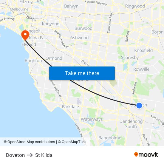 Doveton to St Kilda map