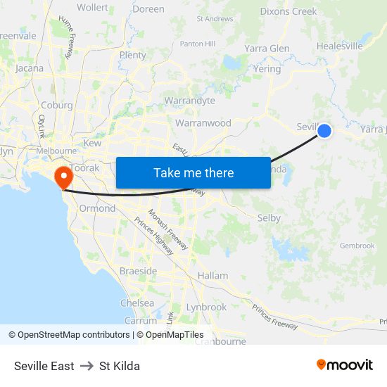 Seville East to St Kilda map