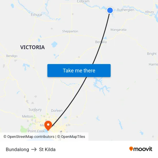 Bundalong to St Kilda map