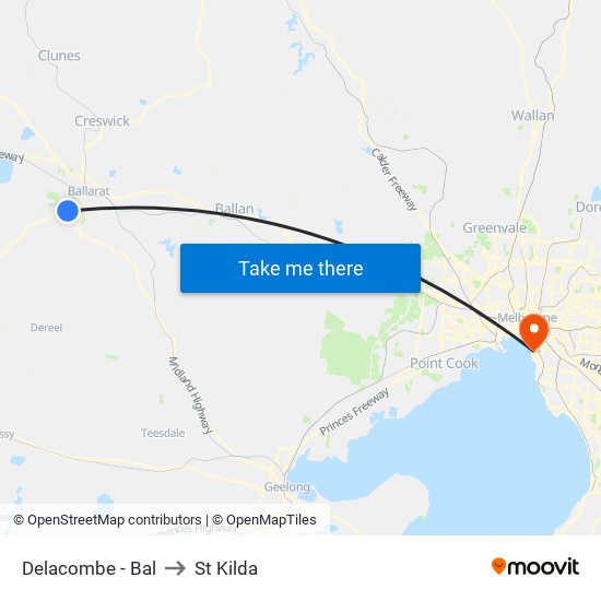 Delacombe - Bal to St Kilda map