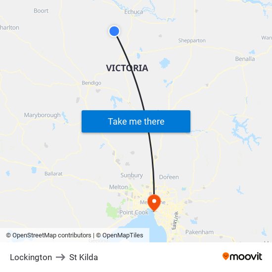 Lockington to St Kilda map