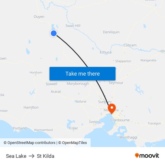 Sea Lake to St Kilda map