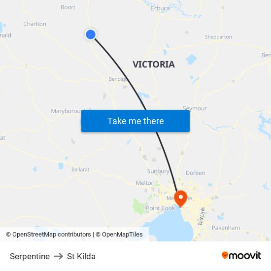 Serpentine to St Kilda map