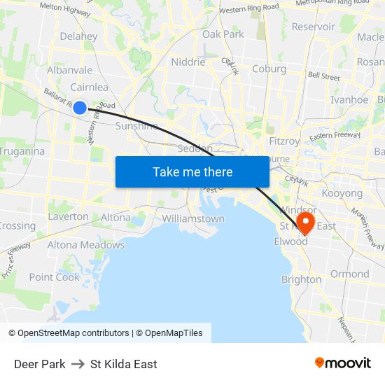 Deer Park to St Kilda East map