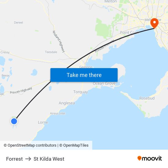 Forrest to St Kilda West map