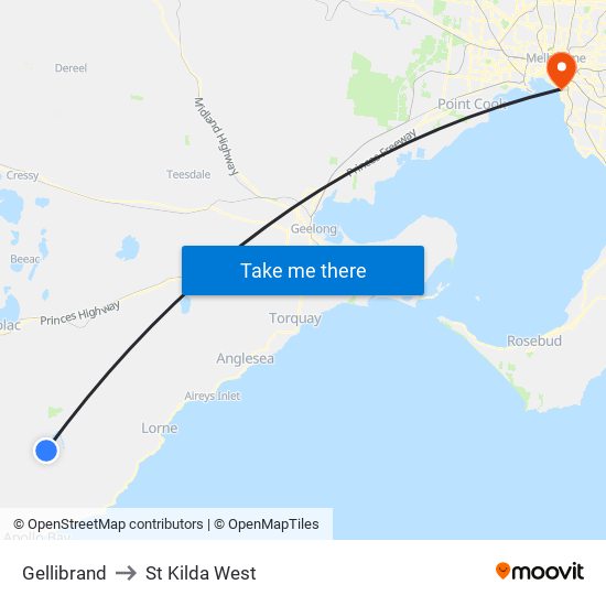 Gellibrand to St Kilda West map