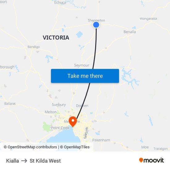 Kialla to St Kilda West map