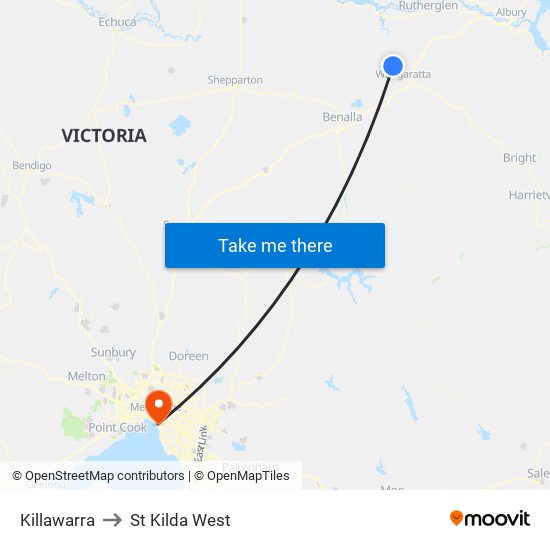 Killawarra to St Kilda West map