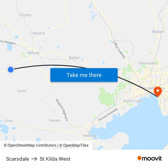 Scarsdale to St Kilda West map