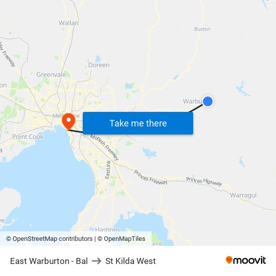 East Warburton - Bal to St Kilda West map