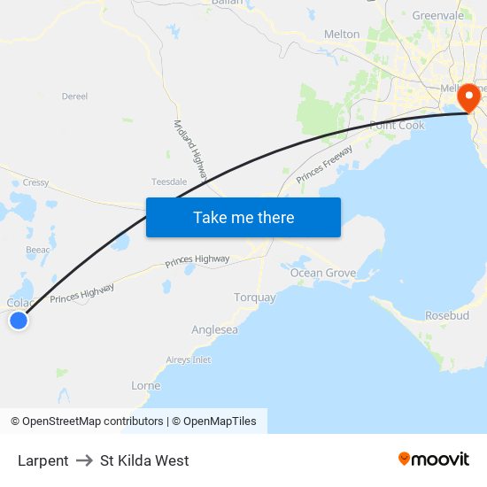 Larpent to St Kilda West map
