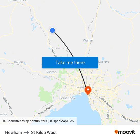 Newham to St Kilda West map