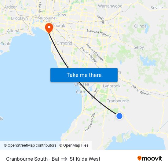 Cranbourne South - Bal to St Kilda West map