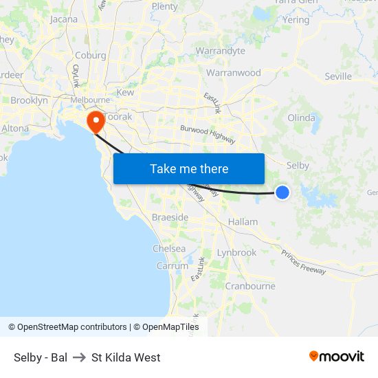 Selby - Bal to St Kilda West map