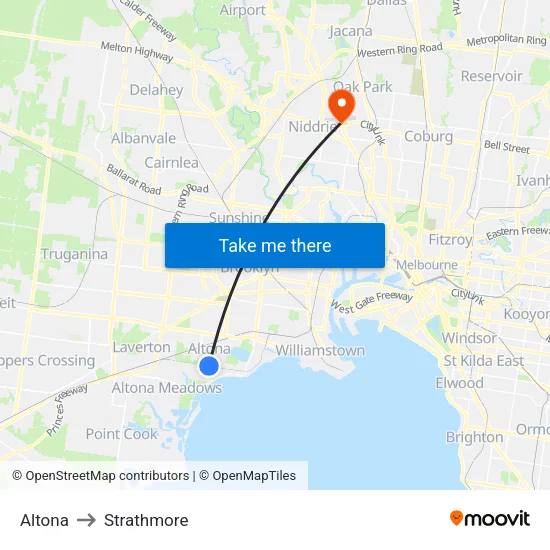 Altona to Strathmore map