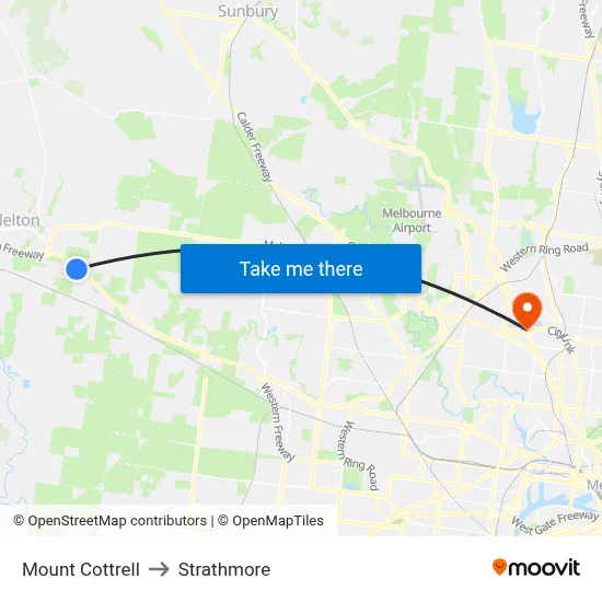 Mount Cottrell to Strathmore map