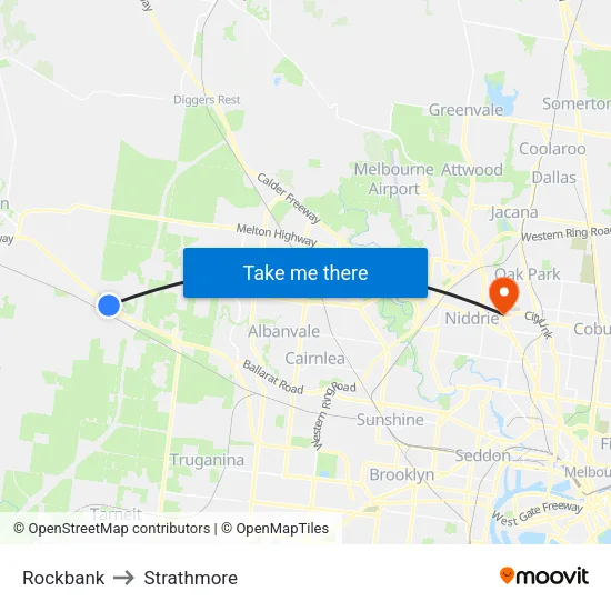 Rockbank to Strathmore map