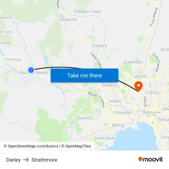 Darley to Strathmore map