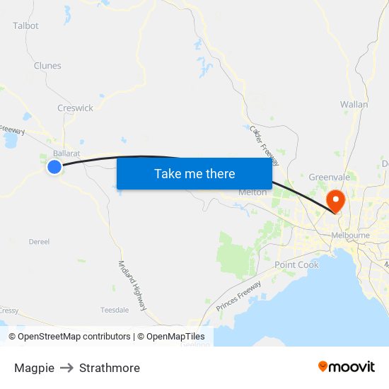 Magpie to Strathmore map