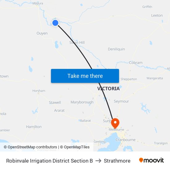 Robinvale Irrigation District Section B to Strathmore map