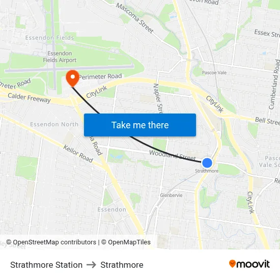 Strathmore Station to Strathmore map