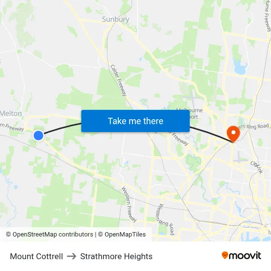 Mount Cottrell to Strathmore Heights map