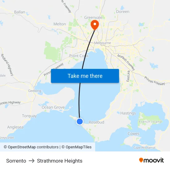 Sorrento to Strathmore Heights map