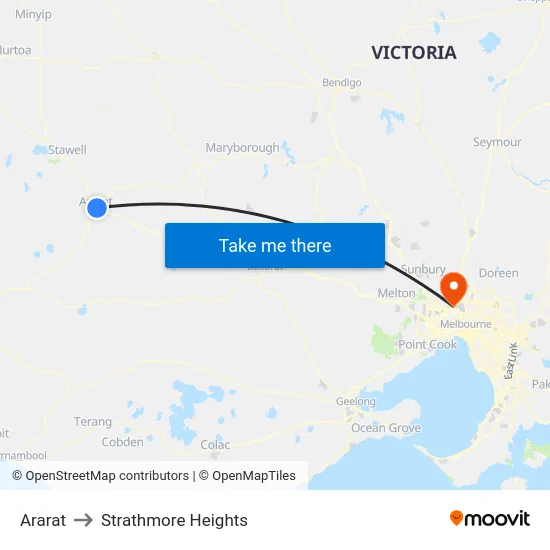 Ararat to Strathmore Heights map