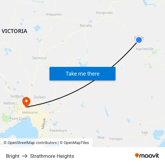 Bright to Strathmore Heights map