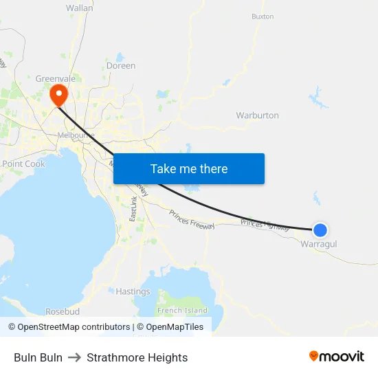 Buln Buln to Strathmore Heights map