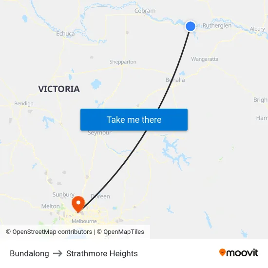 Bundalong to Strathmore Heights map