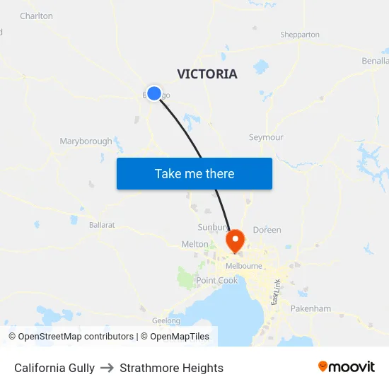 California Gully to Strathmore Heights map
