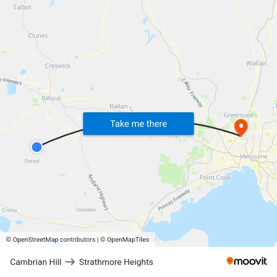 Cambrian Hill to Strathmore Heights map