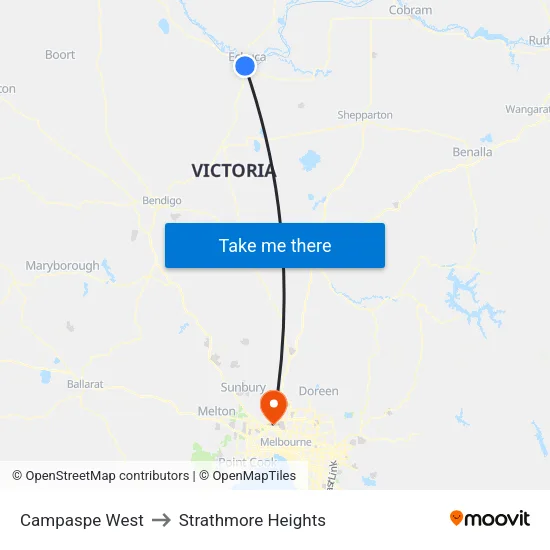 Campaspe West to Strathmore Heights map