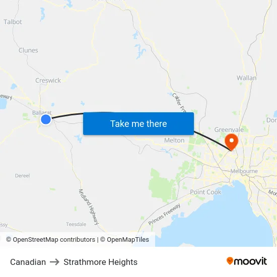Canadian to Strathmore Heights map