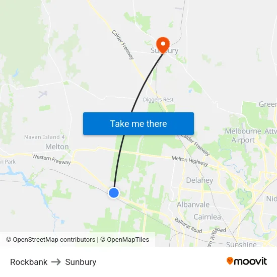 Rockbank to Sunbury map
