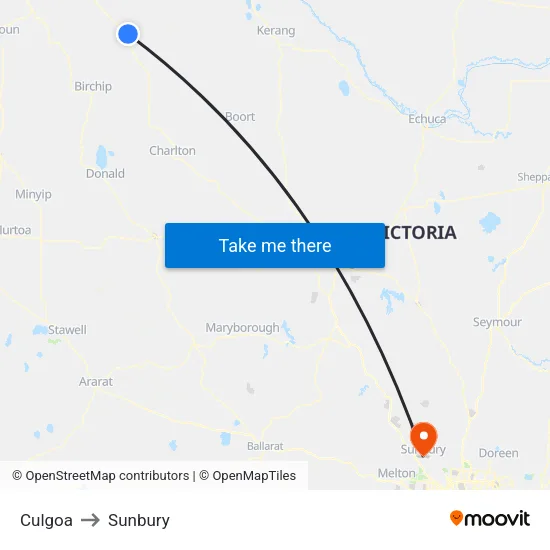 Culgoa to Sunbury map