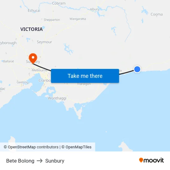 Bete Bolong to Sunbury map