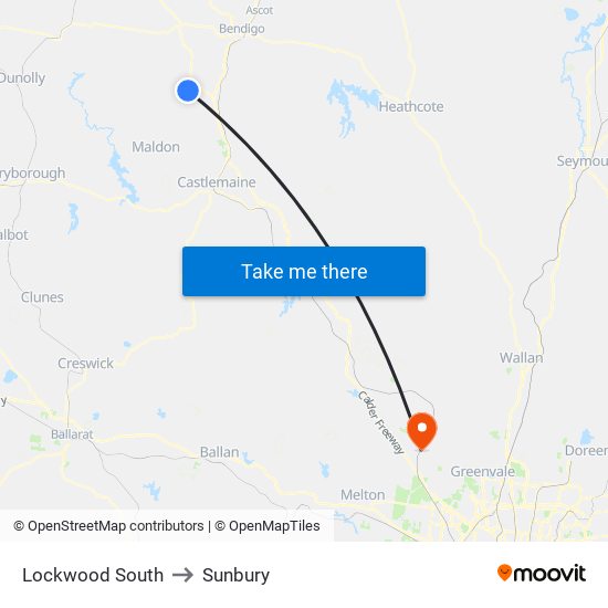 Lockwood South to Sunbury map