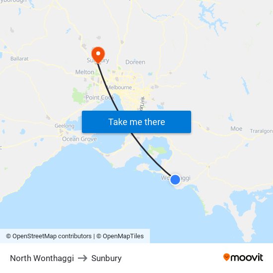 North Wonthaggi to Sunbury map