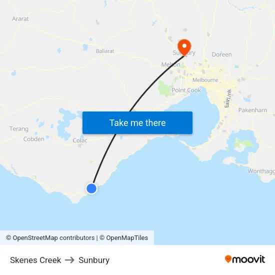 Skenes Creek to Sunbury map