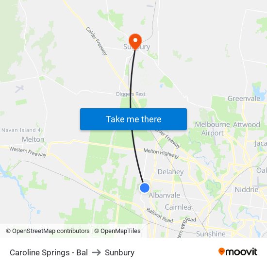 Caroline Springs - Bal to Sunbury map