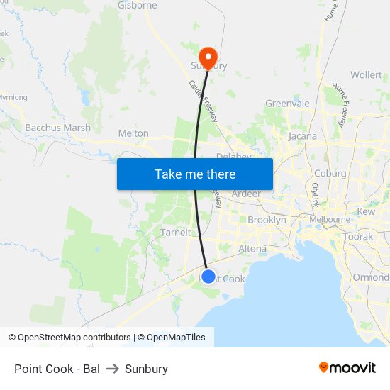 Point Cook - Bal to Sunbury map